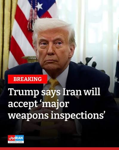 Everybody is fully aware that Iran will agree to have Major Weapons Inspections in order to ensure 'Nuclear Honesty' long into the future,” US President Donald Trump said in a Truth Social