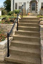 Keep family and friends safe by installing metal handrails for stairs in your outdoor space. Handyman Club Of America Diy Projects Ideas Tool Reviews Forums Outdoor Stairs Outdoor Stair Railing Outdoor Handrail