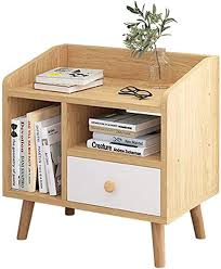 Ktol Modern 4 Table Legs Nightstand Drawer Stable Easy Assembly Bedside Table Cabinet Open Shelf Mdf Round Hand In 2020 Drawer Design Bedside Furniture Storage Spaces