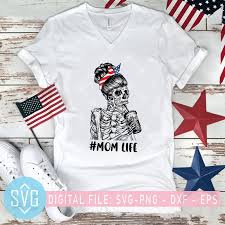 Download Mom Life With America Bandana Svg Skull Mom Svg Skeleton Mom Coffee Svg Trends Studio Trendy Svg For Crafters