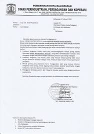 Contoh Surat Edaran Dari Dinas Perindustrian Surat Pemerintah Kota Balikpapan