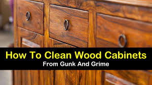 clean wood cabinets
