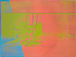 Big electric chair , sérigraphie et acrylique sur toile. Orange Marilyn 1964 Andy Wahrol