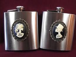 Flask Gothic Bride And Groom Cameos Wedding Gift Mens Etsy Wedding Gift Set Handmade Wedding Gifts Gothic Bride