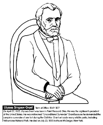 U S President Ulysses S Grant Coloring Page Crayola Com