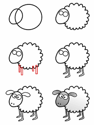 Drawing A Cartoon Sheep Drawing For Kids Drawing Lessons Easy Drawings