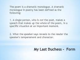 Dramatic monologue refers to a type of poetry. English Poetry Ii Ii Elizabeth Barrett Browning 6