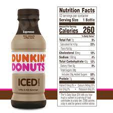 They offer 5 different varieties and the caffeine ranges from 153 mg to 186 mg per bottle. Dunkin Donuts Espresso Iced Coffee Bottle 13 7 Fl Oz Walmart Com Walmart Com