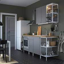 Perfect if you want a discreet colour that goes with everything. Enhet Kitchen White Grey Frame Ikea