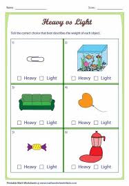Heavy Vs Light Choose The Correct Choice That Best Describes Each Object Heavy And Light Letter Activities Preschool English Lessons For Kids