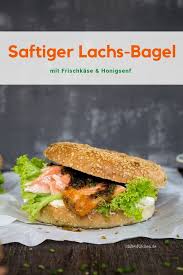 Bagel Mit Gegrilltem Lachs Frischkase Und Honig Senf Sauce Rezept Honig Senf Lebensmittel Essen Rezepte