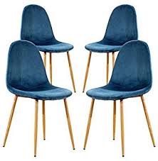 Amazon Com Teraves Dining Chairs Set Of 4 Velvet Kitchen Seat Chair With Metal Legs For Home Lounge Living Dining Chairs Fabric Dining Chairs Dining Chair Set