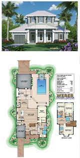 Beach House Plan Caribbean Florida Style Coastal Home Floor Plan Beach House Plans Caribbean House Plans Coastal House Plans