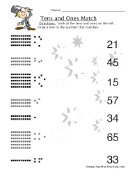 Understand the following as special cases Tens And Ones Match Worksheet Have Fun Teaching