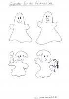Schablonen 2 Schablone Gespenster Fuers Schloss Halloween Deko Basteln Mit Kindern Halloween Basteln Vorlagen Basteln Halloween