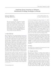 Automated trading using python & interactive brokers. Applying Deep Learning To Enhance Momentum Trading Strategies In Stoc