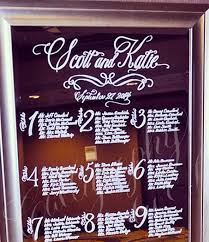 Wedding Mirror Seating Chart Ideas