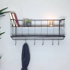 4.5 out of 5 stars 45. Industrial Wall Shelf With Hooks Small Vintage Wire Shelf The Farthing