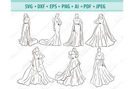 Download Woman In Dress Svg Wedding Dress Svg Wedding Png Dxf Eps 551474 Cut Files Design Bundles
