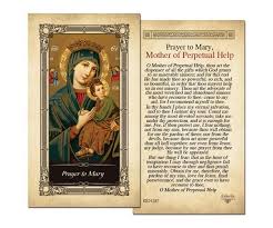 Laminated Holy Cards Mary Mother Of Perpetual Help Laminated Holy Card Prayers To Mary Holy Cards Holy Rosary Prayer