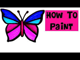 How To Draw Painting Butterfly For Kids Easy Tutorial Drawing Step By Step Diy Card Craft Simple Yo Butterfly Drawing Butterfly Painting How To Draw Painting