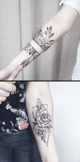 Geometrische Diamant Rose Unterarm Tattoo Ideen Fur Frauen Black Wild Flower Vine L Bla Henna Tattoo Designs Tattoo Designs For Girls Tattoos For Women