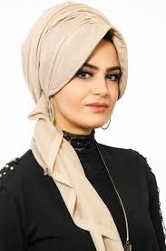 Aise Tesettur Bej Sapkali Sal Fashion Winter Hats Scarf