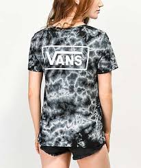 Black And White Tie Dye Shirt Womens Vans Checkerboard Black Tie Dye T Shirt Tie Dye T Shirts Black Tie Dye Tie Dye Shirt Outfit