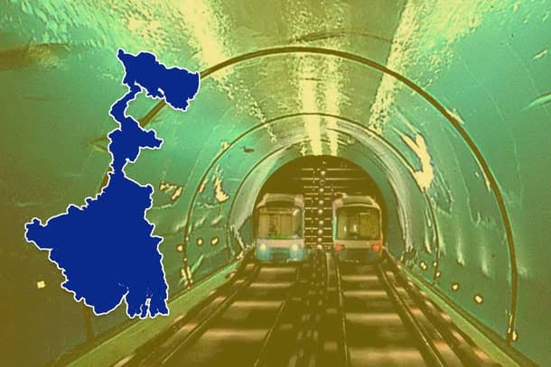 Underwater Green Line underwater tunnel route, AI generated