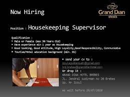 Menerima laporan dari front desk kamar yang. Housekeeping Supervisor Adalah Jawatan Kosong Terkini Royale Hotel Housekeeping