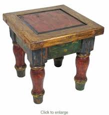 Old Mexico Painted Wood End Table Painted Furniture Mexican Furniture Rustic Furniture