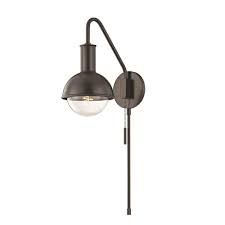 Maybe you would like to learn more about one of these? Mitzi By Hudson Valley Lighting Riley 1 Light Old Bronze Wall Sconce With Plug Home Depot