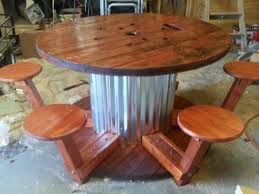 Made From A Wire Spool Turjardineria Great I Do Not Have Plans For This Just Came Up With It Spool Furniture Wooden Spool Tables Wire Spool Tables