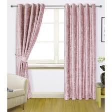 New next mauve matte velvet eyelet lined curtains 89x90 228x229cm extra wide. Crushed Velvet Lined Eyelet Curtains In Blush Blush Pink Home Curtains La Redoute