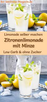 Zitronenlimonade Mit Minze Selber Machen Rezept Ohne Zucker Low Carb Zitronen Limonade Limonade Rezept Limonade