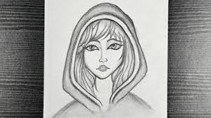 How to draw a hoodie many drawing fans are asking this question! Girl Drawing With Hoodie How To Draw A Girl With Beautiful Face Pencil Drawing Easy Youtube