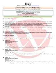 android developer sample resumes
