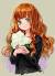 Anime Girl With Orange Hair And Blue Eyes