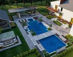 Luxury Backyard 3d Model Backyard Design On Behance In 2020 House Gate Design Architecture Building Design House Architecture Design