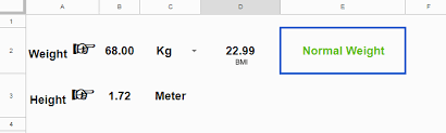 Calculate Bmi In Google Sheets Formula And How To