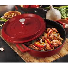 Masterpan 4 Qt Cast Aluminum Dutch Casserole In Red Lighter Than Cast Iron Lighter And Better Heat Flow Than Aluminum Dutch Oven Oven Casserole Stove Oven
