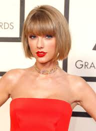 Trendy bob hairstyles with bangs. Grammys 2016 Taylor Swift Has A New Blunt Cut Bob Glamour