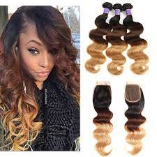 2021 T1b 4 27 Dark Root Blonde Ombre Human Hair Weave 3 Bundles With Lace Closure Three Tone Brazilian Body Wave Virgin Hair Extension From Realremyhair 41 13 Weave Hairstyles Blonde Ombre Dark Root Blonde