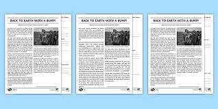 Newspapers report on news stories from around the world every day. Back To Earth Newspaper Report Reading Comprehension Activity