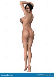 Naked Female Body with Pose Stock Illustration - Illustration of barefoot,  perfect: 40548103