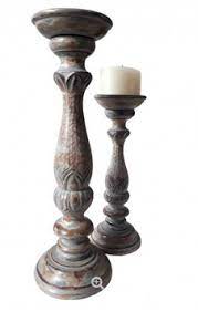 1,355 wood pillar candle holder products are offered for sale by suppliers on alibaba.com, of which wedding decorations & gifts accounts for 1%, storage holders & racks accounts for 1%. Carved Wood Pillar Candle Holder In Distressed Grey Candle Pillars Pillar Holder à¤ª à¤²à¤° à¤ à¤¡à¤² à¤¹ à¤² à¤¡à¤° Sneh Art Treasures India Private Limited Panchkula Id 18797383733