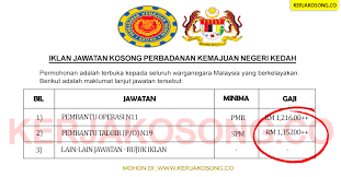 Permohonan jawatan kosong suruhanjaya perkhidmatan awam negeri kedah dibuka. Jawatan Kosong Perbadanan Kemajuan Negeri Kedah Pelbagai Jawatan