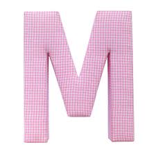 Girls Pink Gingham Fabric Nursery Wall Letters Fun Rooms For Kids