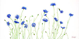 The centaurea genus includes a number of annual and perennial species that are commonly known as cornflowers or bachelor's buttons.centaurea montana is a popular perennial species, closely related to traditional cornflower (which is an annual plant), and often referred to as mountain cornflower, perennial cornflower, perennial bachelor's button, or mountain bluet. Bachelor Buttons Painting By Roseann Munger