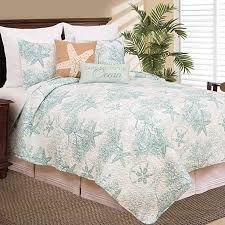 Coral and teal bedding sets. Comforter Set King Bedding Cover Sea Shore Coral Teal Beach Starfish Shell Bed